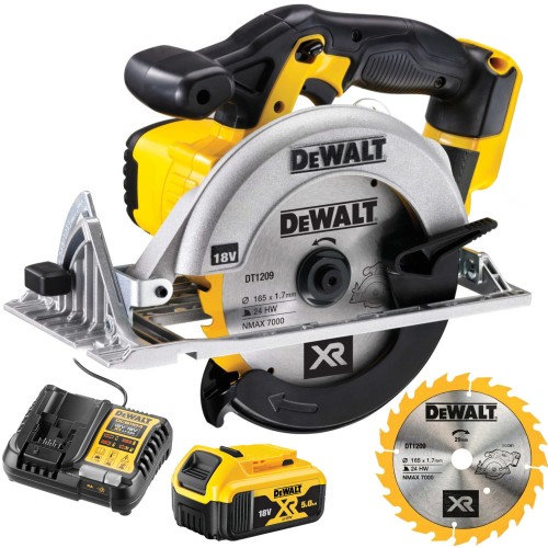 DEWALT DCS391N Pilarka piła tarczowa 165mm 18V 760W akumulatorowa "body" tarcza + aku 5Ah + ładowarka
