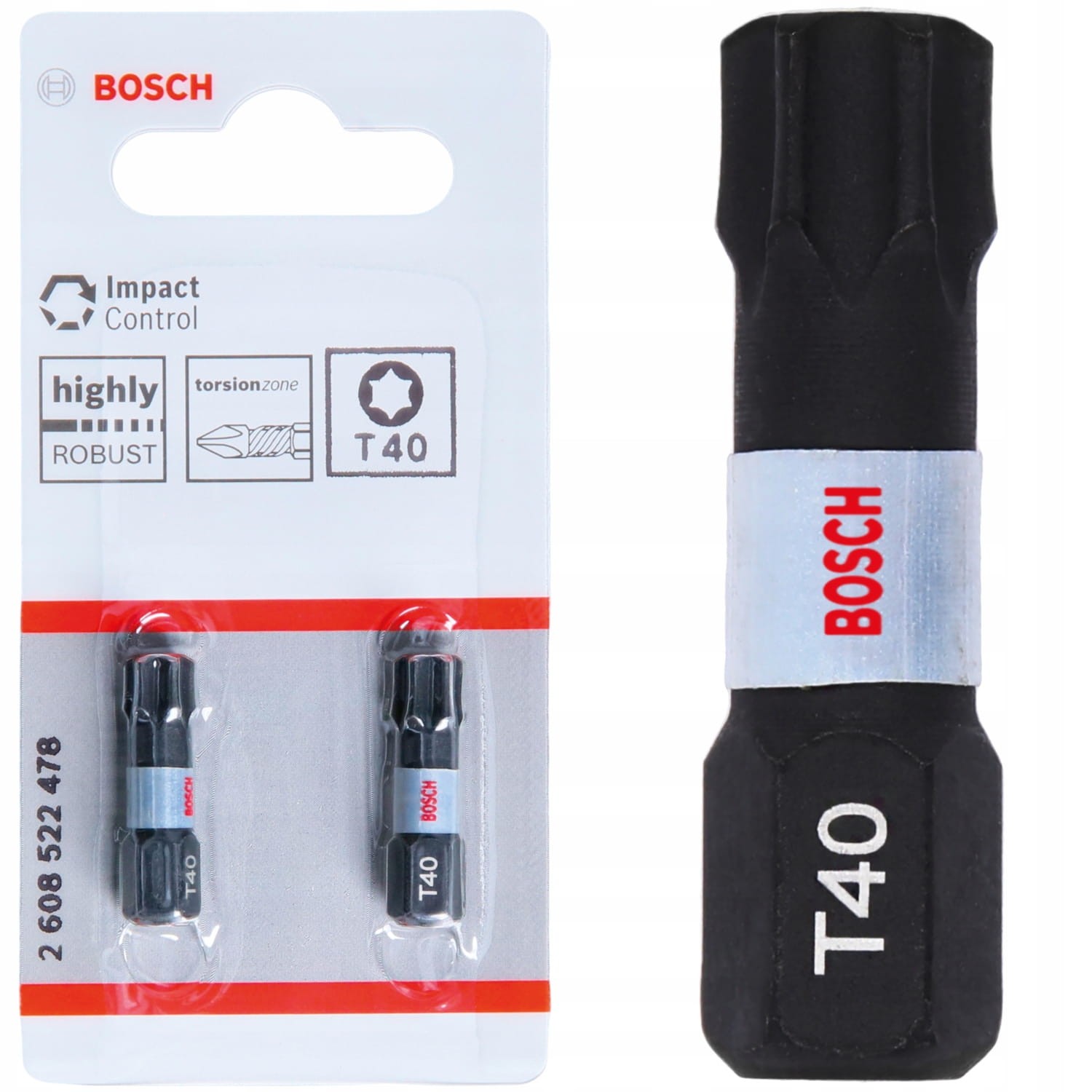 Bity udarowe 25mm T40 Impact Control - 2 szt. BOSCH