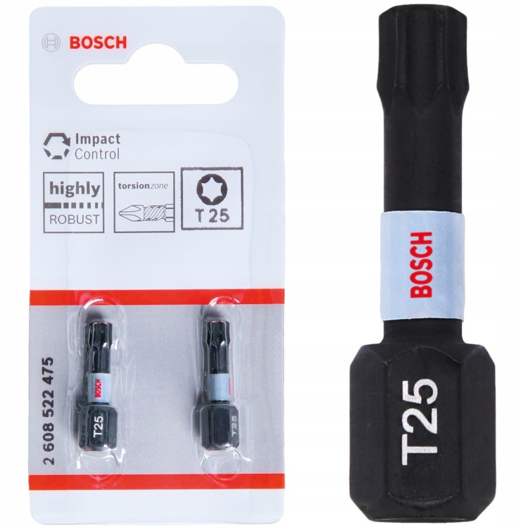 Bity udarowe 25mm T25 Impact Control - 2 szt. BOSCH