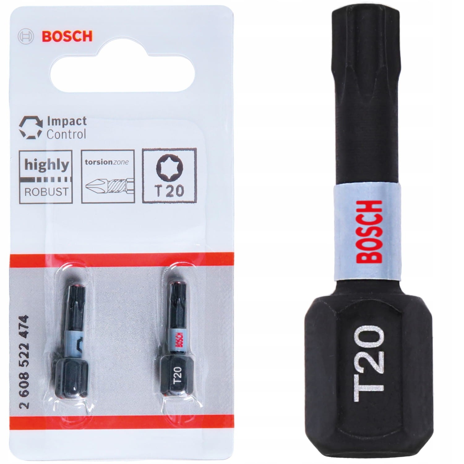 Bity udarowe 25mm T20 Impact Control - 2 szt. BOSCH