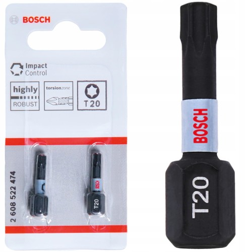 Bity udarowe 25mm T20 Impact Control - 2 szt. BOSCH