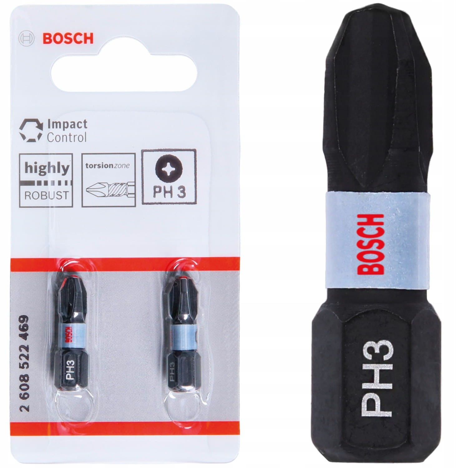 Bity udarowe 25mm PH3 Impact Control - 2 szt. BOSCH
