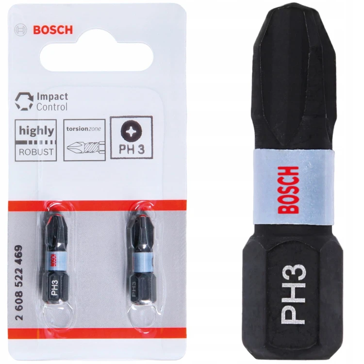 Bity udarowe 25mm PH3 Impact Control - 2 szt. BOSCH