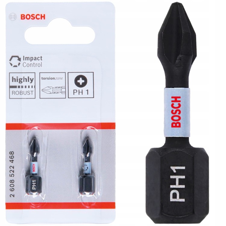 Bity udarowe 25mm PH1 Impact Control - 2 szt. BOSCH
