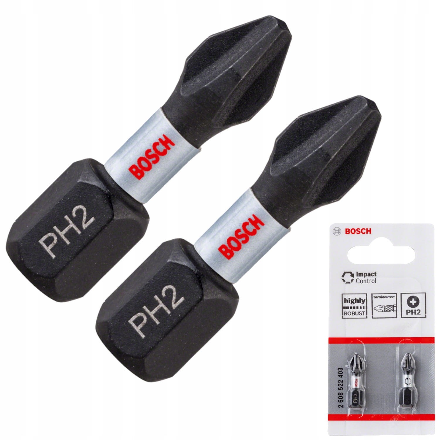 BOSCH 2608522403 Bity udarowe 25mm PH2 Impact Control 2szt.