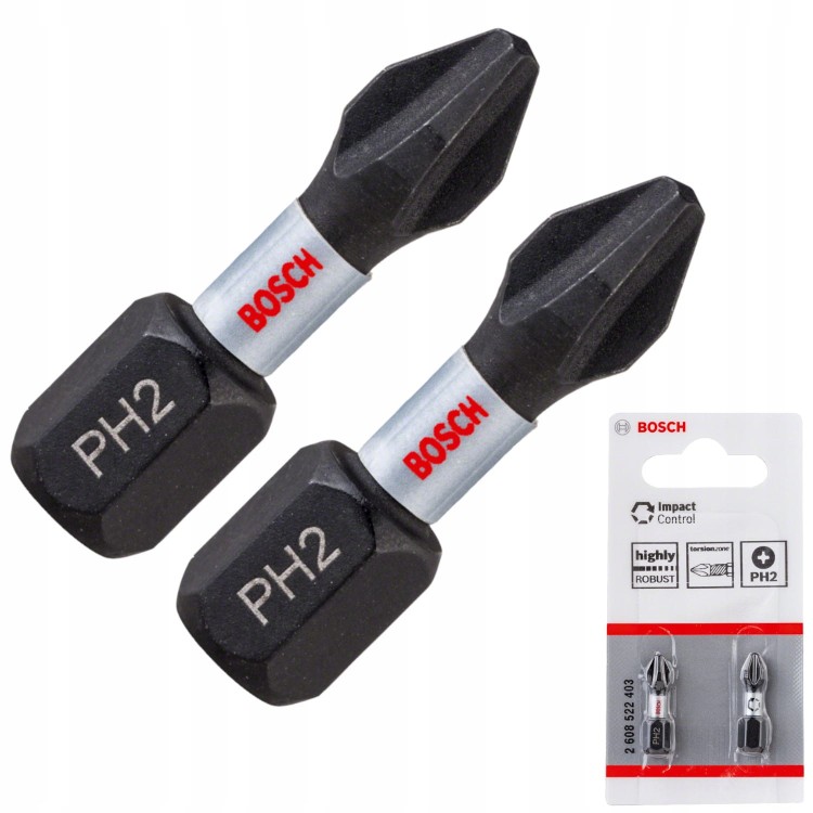 BOSCH 2608522403 Bity udarowe 25mm PH2 Impact Control 2szt.