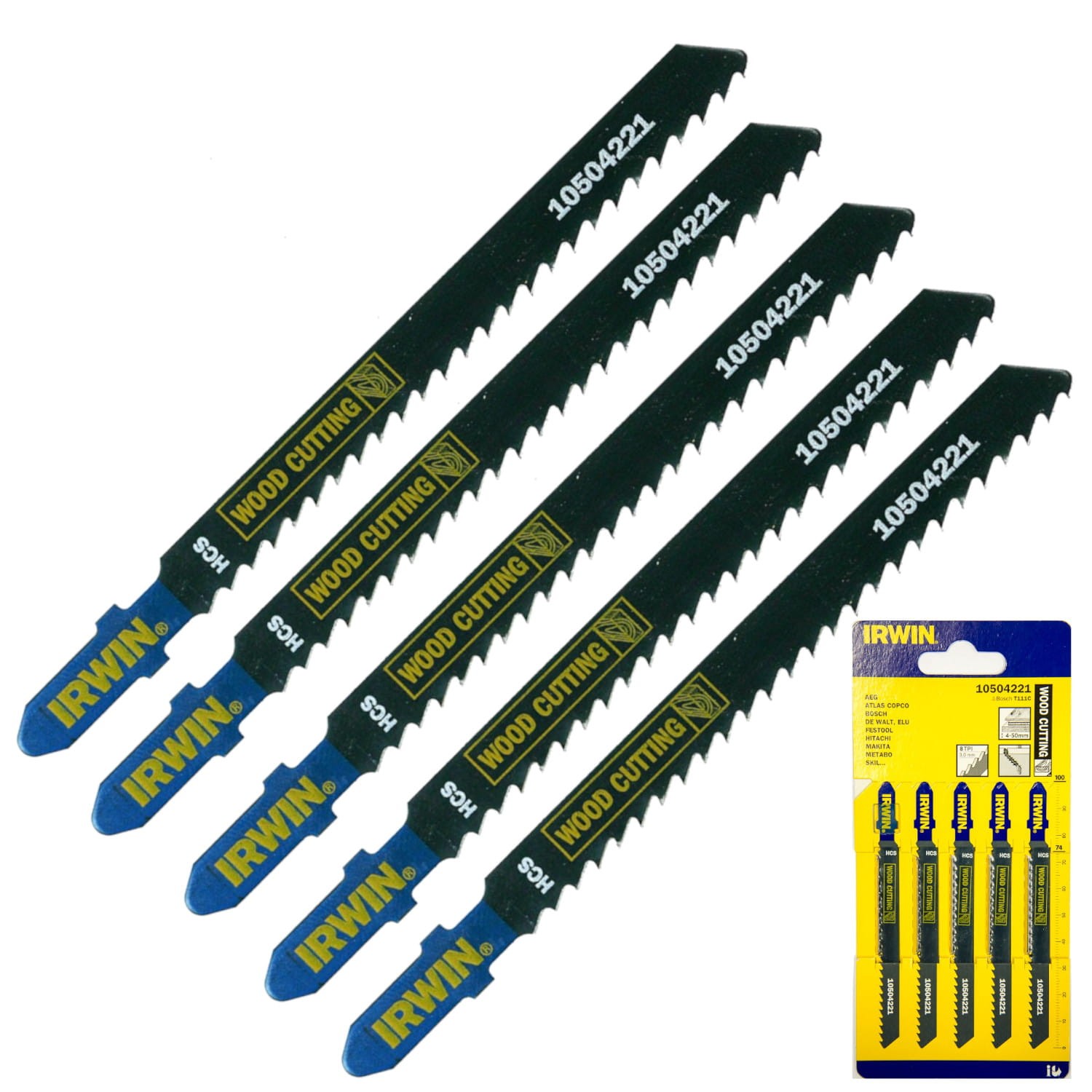 IRWIN 10504221 Brzeszczoty do wyrzynarki T111C HCS 100mm 8z/cal 5szt