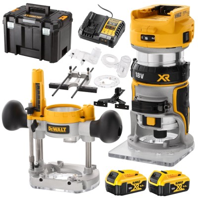 DEWALT DCW604P2 Frezarka górnowrzecionowa 8mm 18V + walizka TSTAK + 2x aku 5Ah + ładowarka