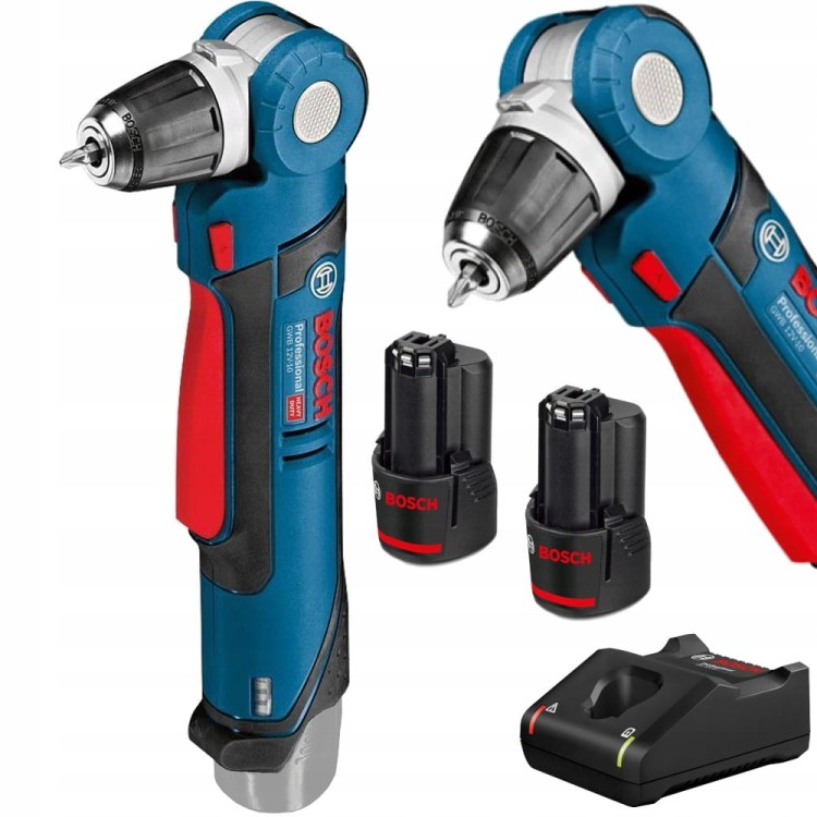 Wiertarka kątowa akumulatorowa Bosch Professional GWB 12V-10 + 2x aku + ład
