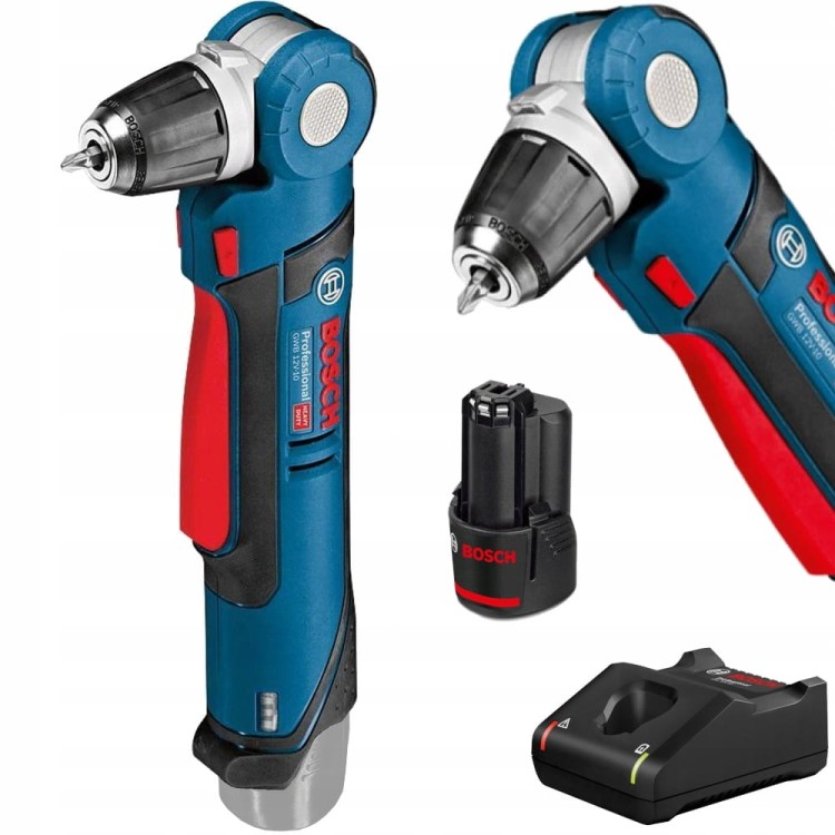 Wiertarka kątowa akumulatorowa Bosch Professional GWB 12V-10 + Aku + Ład