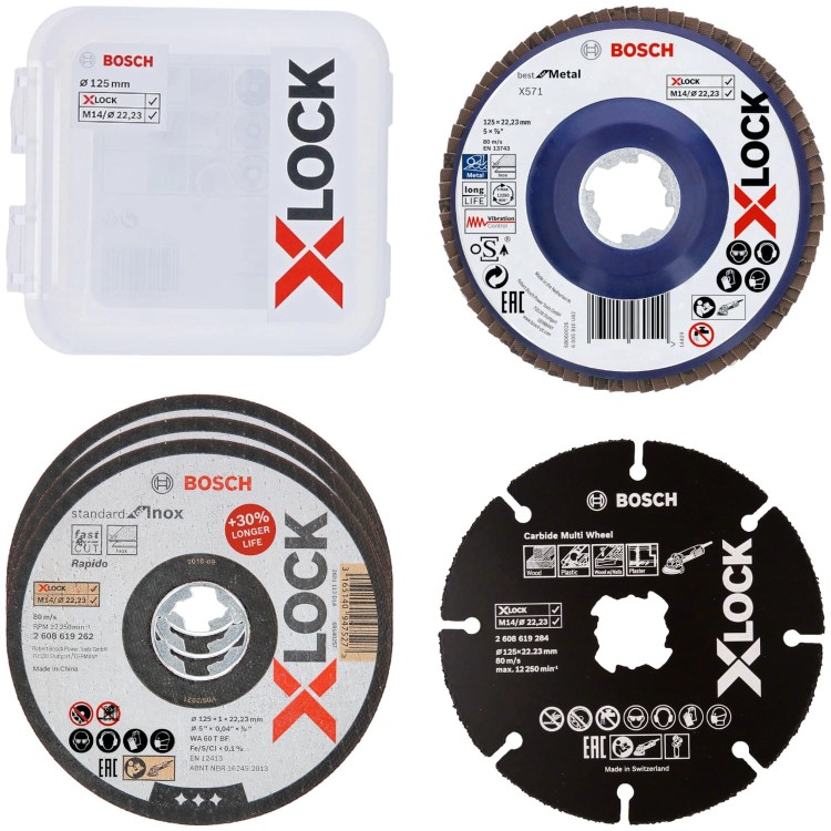 BOSCH Zestaw tarcz do cięcia i szlifowania X-LOCK 125mm 5szt.