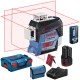 BOSCH GLL 3-80 C Laser liniowy czerwony 3x360° + Odbiornik LR 7