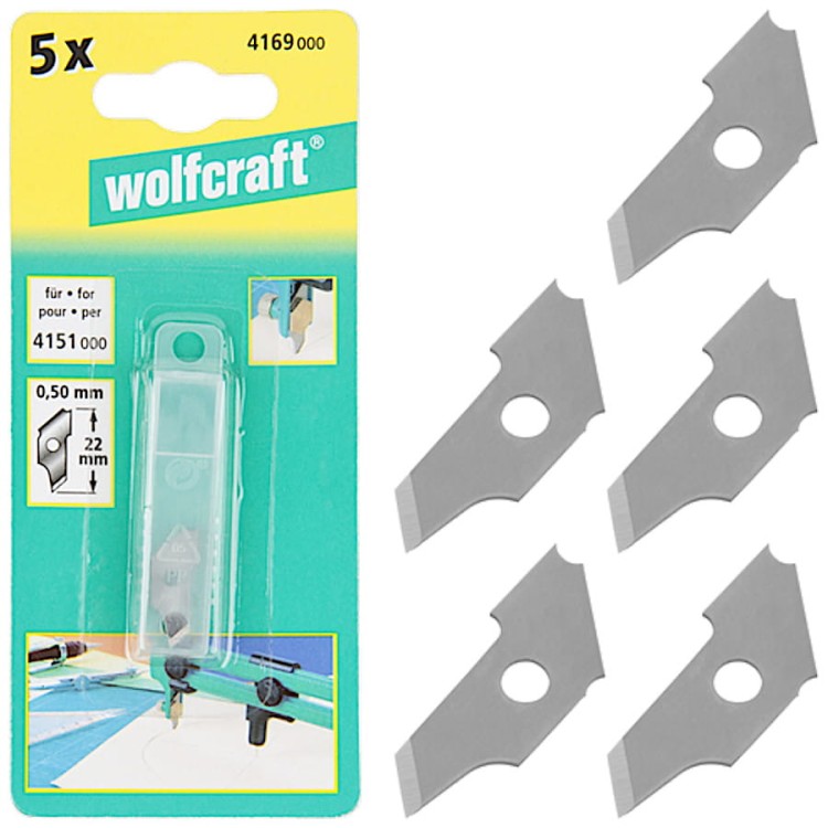 WOLFCRAFT 4169000 Ostrza wymienne do wycinaka okręgów 5szt.
