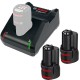 BOSCH Ładowarka szybka GAL 12-40V 4.0A + 2x BOSCH Akumulator GBA 12V 2,0Ah