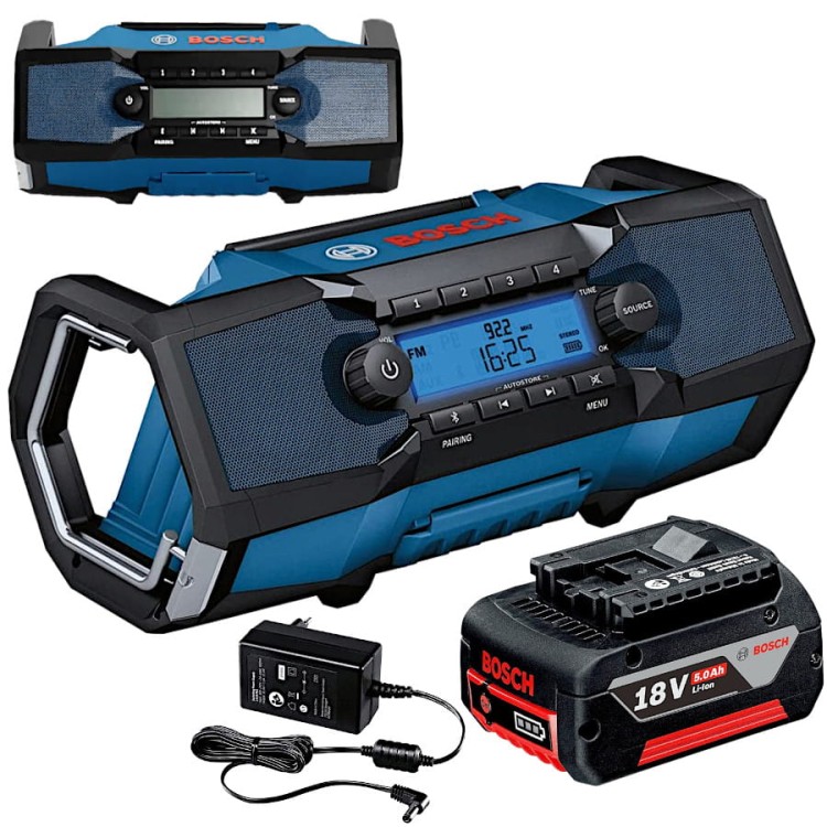 Bosch GPB 18V-2 C Radio budowlane akumulatorowe + akumulator 5Ah