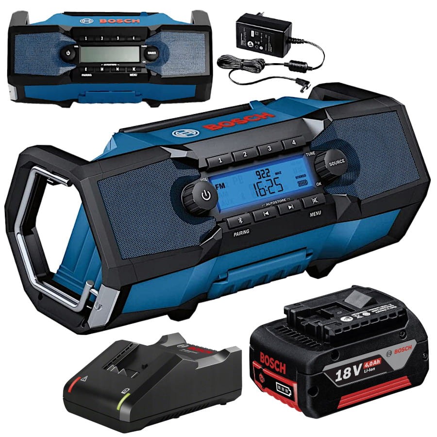 Bosch GPB 18V-2 C Radio budowlane akumulatorowe + aku 4Ah + ładowarka