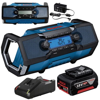 Bosch GPB 18V-2 C Radio budowlane akumulatorowe + aku 4Ah + ładowarka