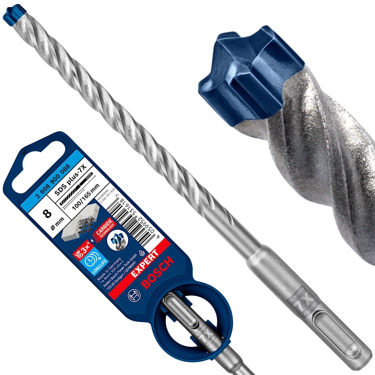 BOSCH Wiertło udarowe SDSPLUS-7X EXPERT 8x100x165mm 1szt.