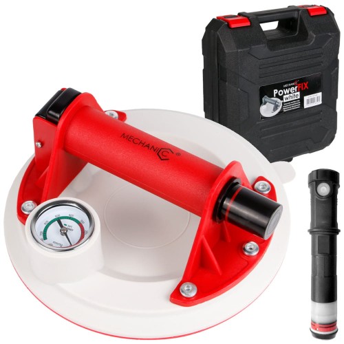 MECHANIC Przyssawka próżniowa z manometrem PowerFix White + Pompka