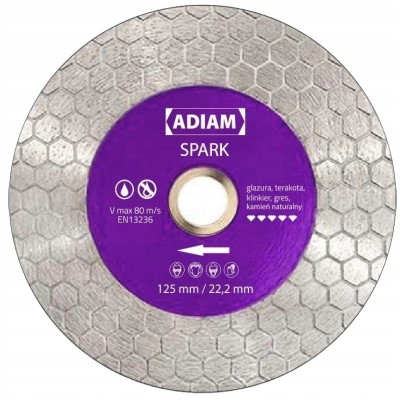 Tarcza diamentowa do ukosowania SPARK 125mm / 22,23mm ADIAM 110135