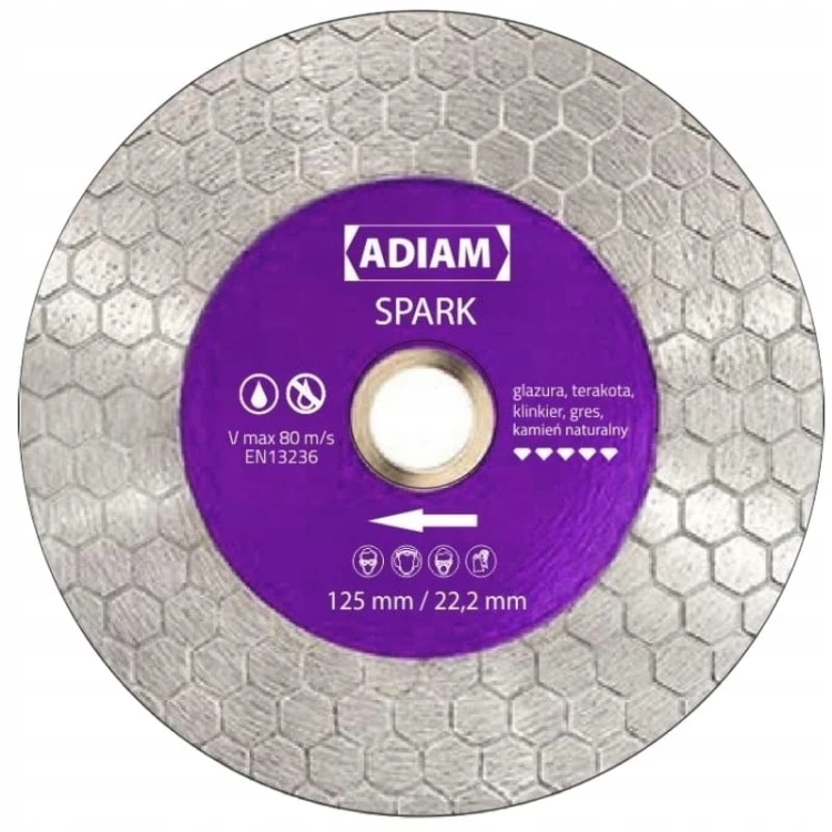 Tarcza diamentowa do ukosowania SPARK 125mm / 22,23mm ADIAM 110135
