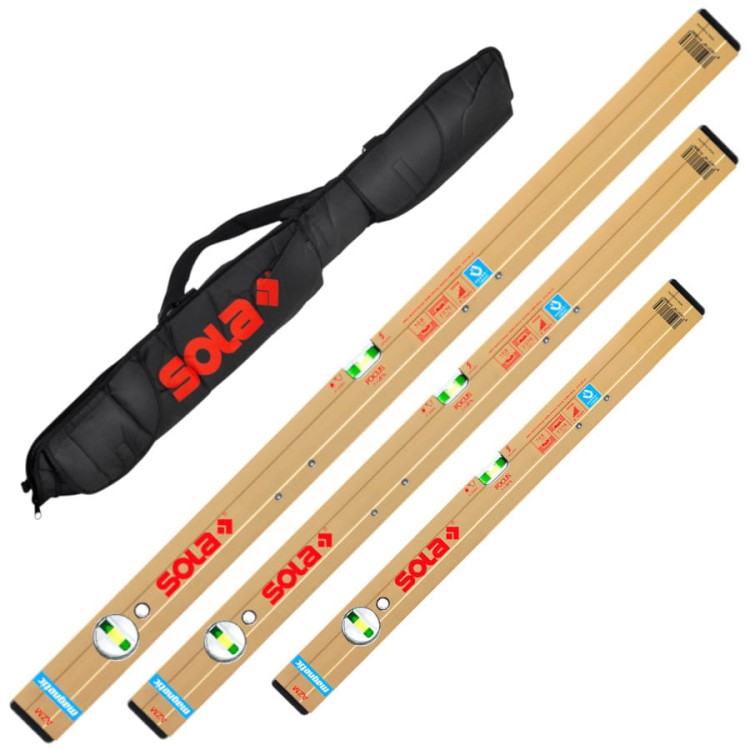 SOLA Zestaw poziomic magnetycznych AZM 30, 60, 120cm + pokrowiec