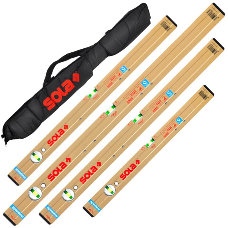 SOLA Zestaw poziomic magnetycznych AZM 40, 80, 120, 200cm + pokrowiec