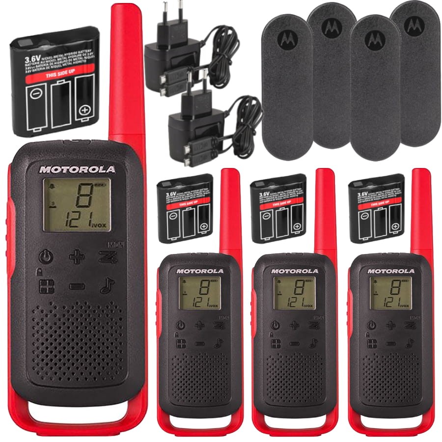 MOTOROLA Radiotelefony T62 czerwone - 4szt.