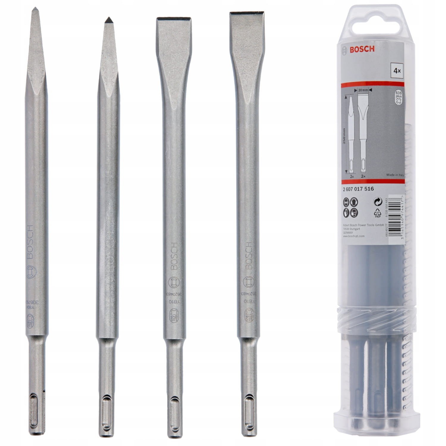 Zestaw 4-częściowy dłut SDS Plus do betonu BOSCH
