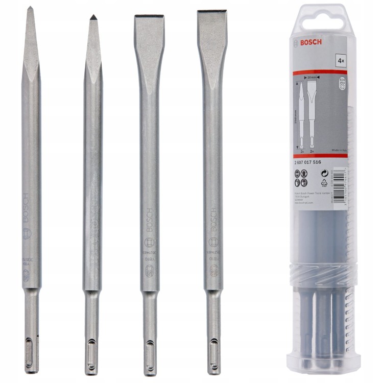 Zestaw 4-częściowy dłut SDS Plus do betonu BOSCH