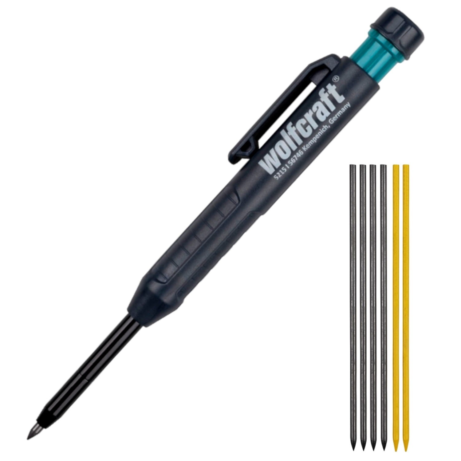 WOLFCRAFT 5215000 Znacznik do zaznaczania głębokich otworów + WOLFCRAFT 5216000 Zestaw zapasowych wkładów do ołówka