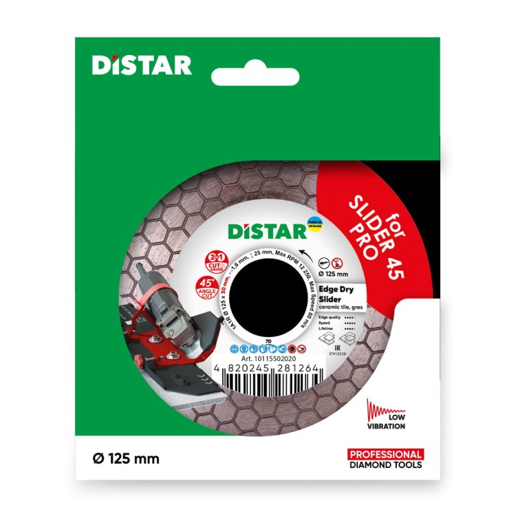 DISTAR Tarcza diamentowa Edge Dry Slider do gresu, ceramiki 125x30x1,6 mm opakowanie