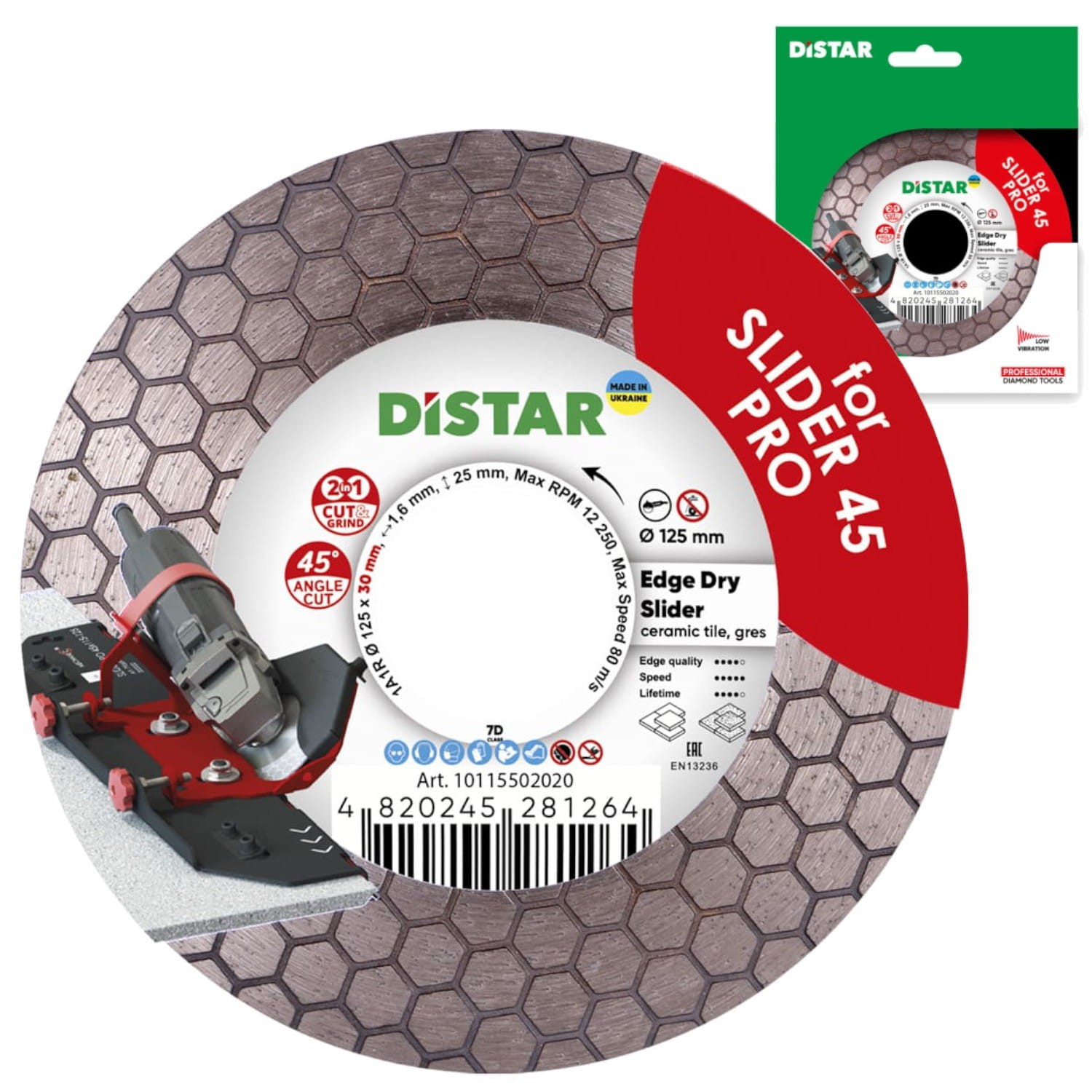 DISTAR Tarcza diamentowa do ukosowania Edge Dry Slider do gresu, ceramiki 125x30 mm