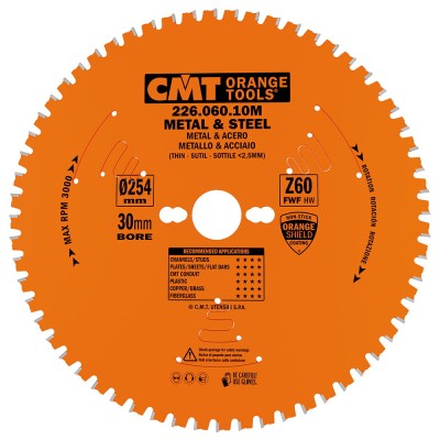 CMT Piła do cięcia stali 254x30mm 60z 226.060.10M