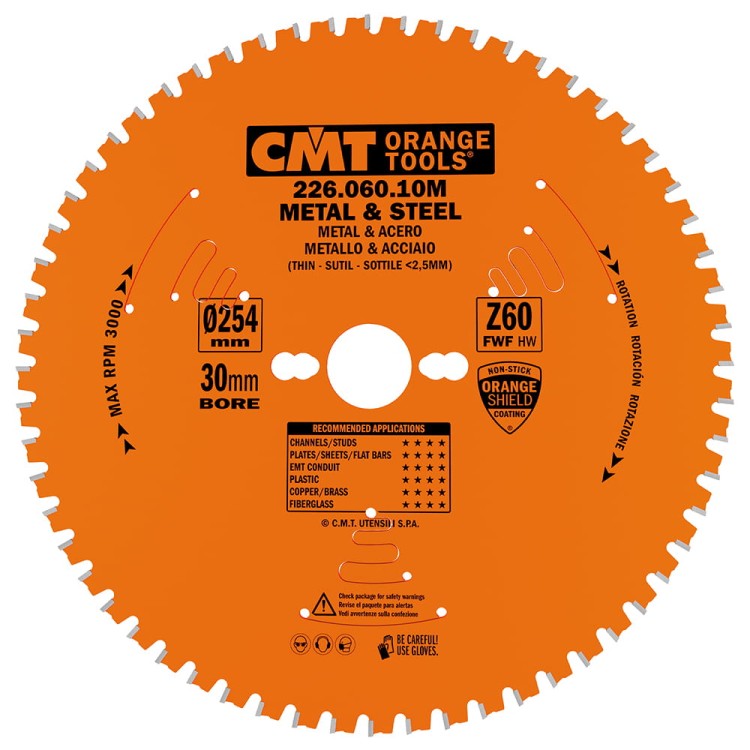 CMT Piła do cięcia stali 254x30mm 60z 226.060.10M