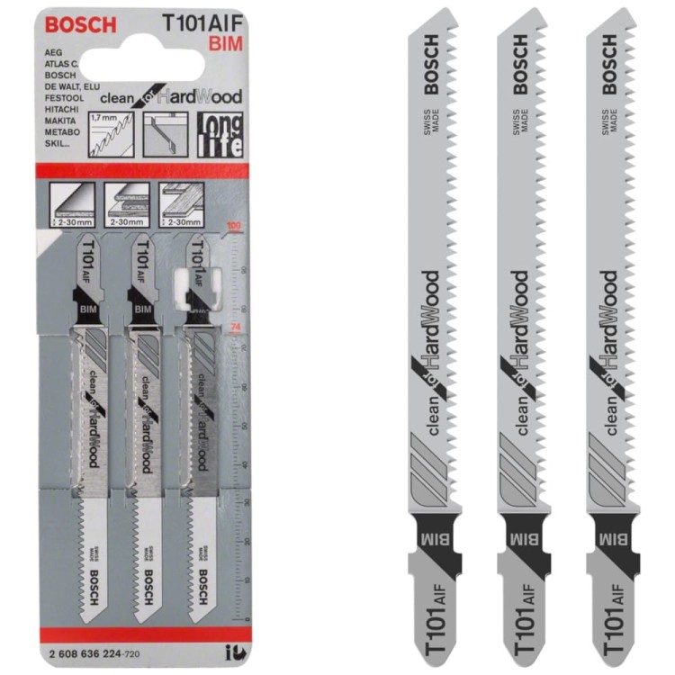BOSCH Brzeszczot do wyrzynarki BiM 100mm T 101 AIF 3szt.