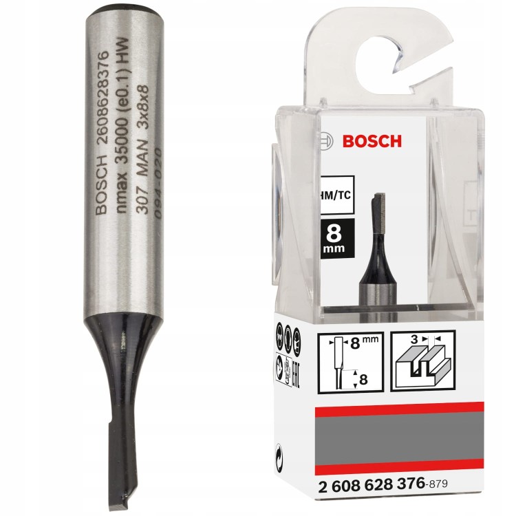Frez prosty 8 x 3 x 51mm Bosch Standard for Wood 2608628376