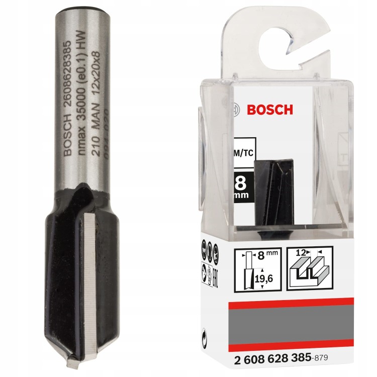 Frez prosty 8 x 12 x 51mm Bosch Standard for Wood 2608628385