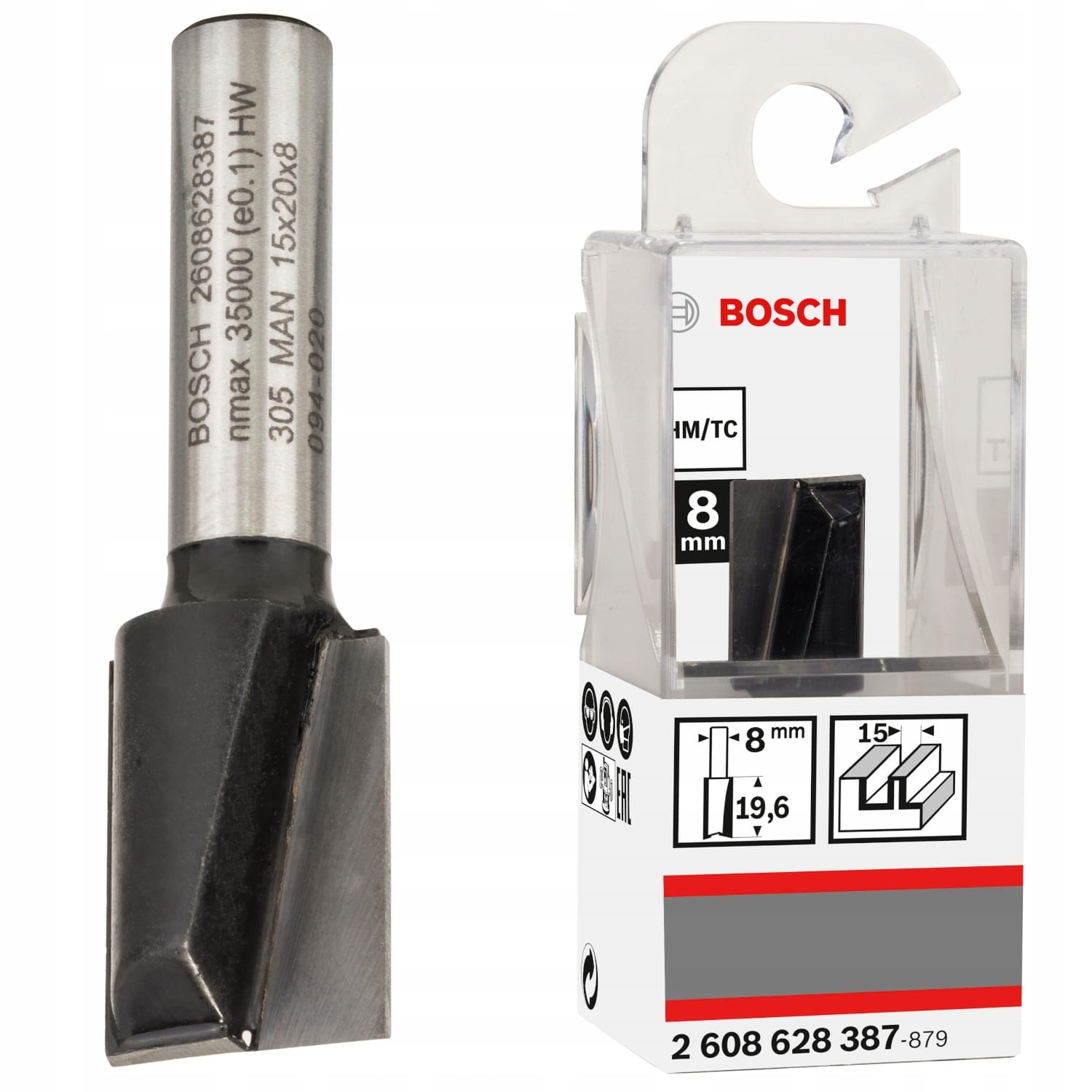 Frez prosty 8 x 15 x 51mm Bosch Standard for Wood 2608628387
