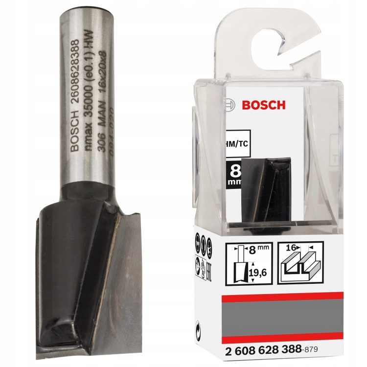 Frez prosty 8 x 16 x 51mm Bosch Standard for Wood 2608628388