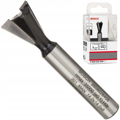 Bosch 2608628408 Frez do połączeń na jaskółczy ogon Standard for Wood D 14mm L 14mm