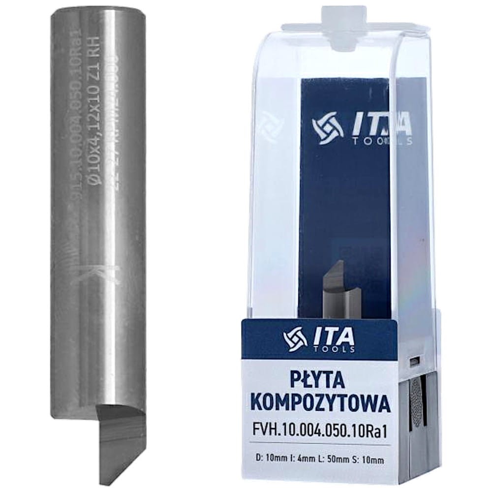 ITA TOOLS Frez do zagięć do płyty kompozytowej VHM Z1 D=10 I=4,12 L=50 S=10