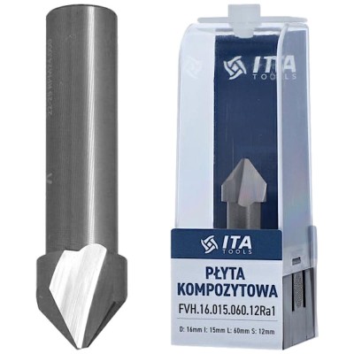 ITA TOOLS Frez do zagięć do płyty kompozytowej VHM Z2 D=16 I=15 L=60 S=12