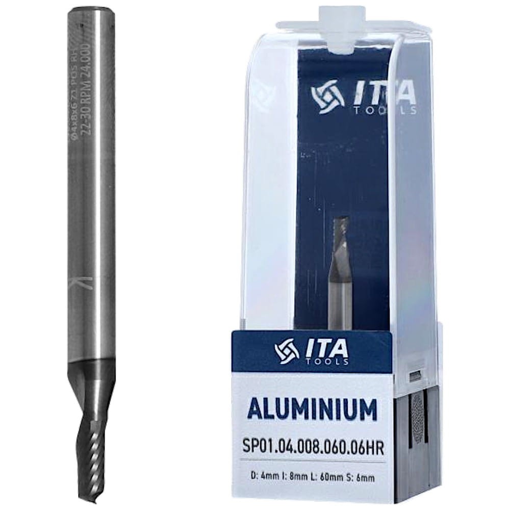 ITA TOOLS Frez do aluminium VHM Z1 D=4 I=8 L=60 S=6