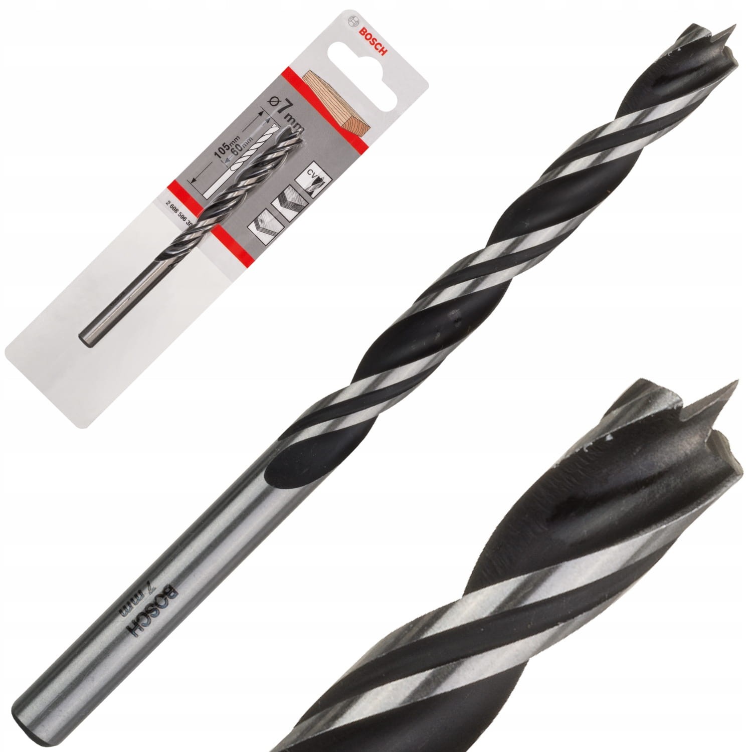 Wiertło spiralne do drewna 7/60/105 BOSCH 2608596304