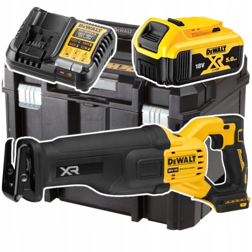 Pilarka piła szablasta DeWalt DCS386NT 18V + Kufer + Ładowarka DCB1104 + Akumulator DCB184 18V 5,0Ah