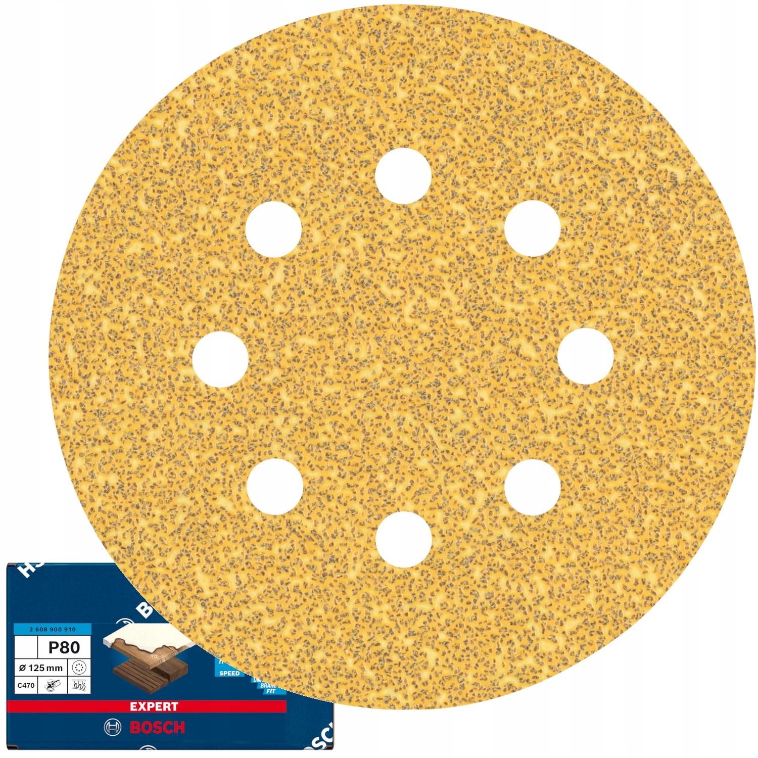 Papier ścierny na rzep 125mm - 8 otworów, gr. 80 EXPERT - 1 szt. BOSCH