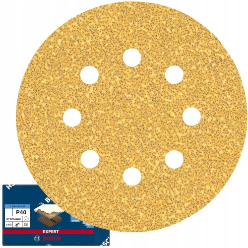 Papier ścierny na rzep 125mm - 8 otworów, gr. 40 EXPERT - 1 szt. BOSCH