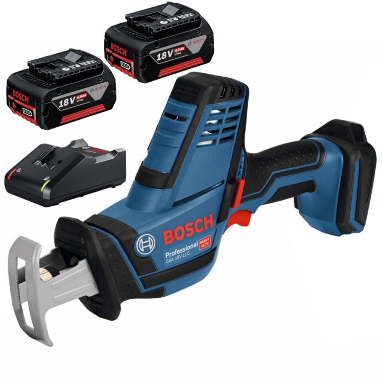 BOSCH GSA 18V-LI C Piła szablasta + aku 2x 4Ah + ładowarka
