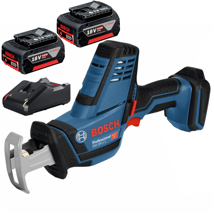 BOSCH GSA 18V-LI C Piła szablasta + aku 2x 5Ah + ładowarka